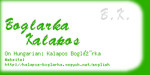 boglarka kalapos business card